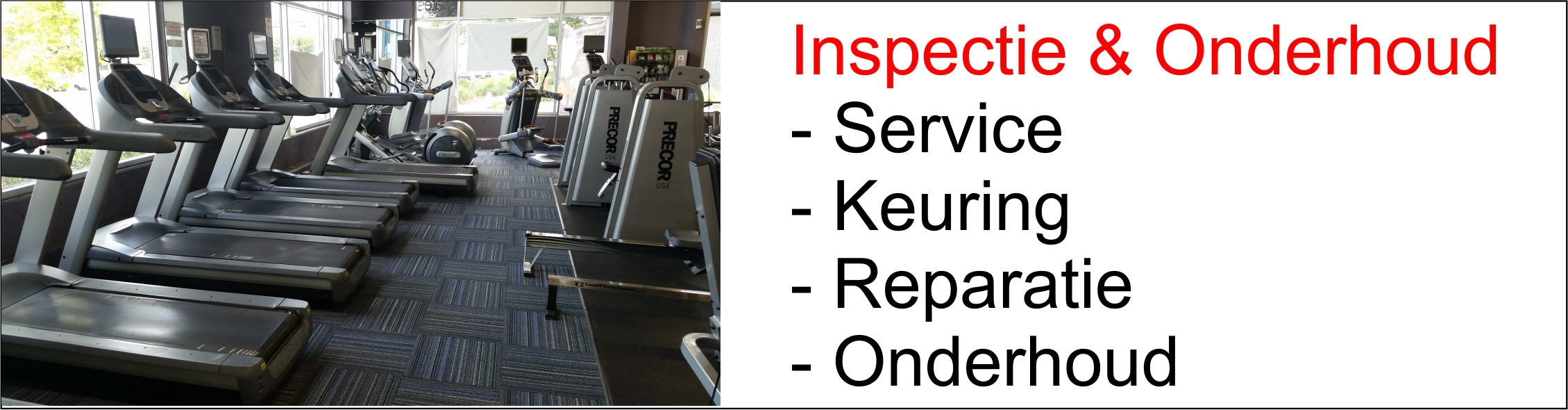Inspectie, onderhoud, reparatie, 24 uurs, service, fitness apparaten, toestellen