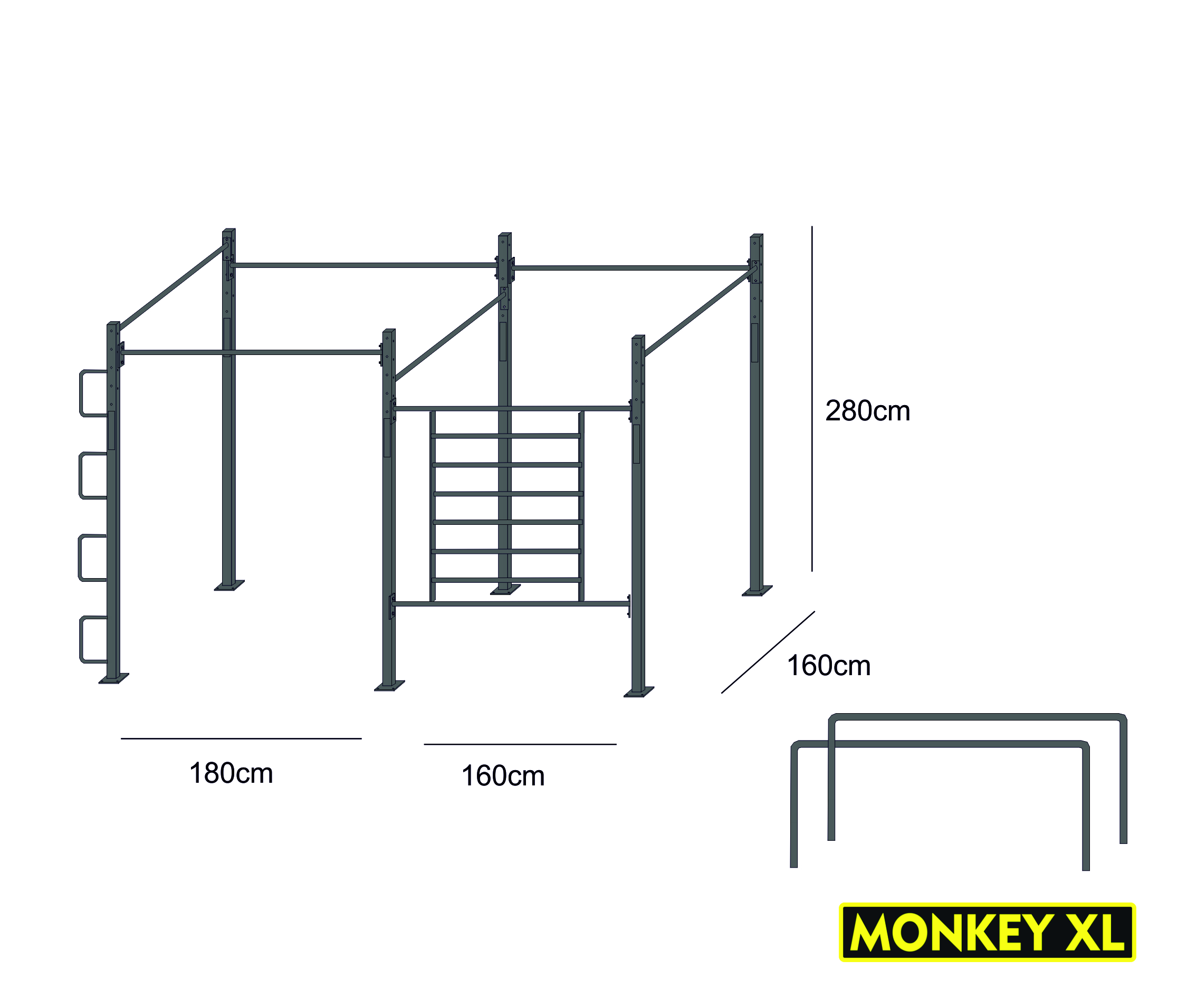 Diversiteit zij is ondergeschikt MonkeyXLCalisthenics rek MXL1 - MonkeyXL - indoor en outdoor rigs
